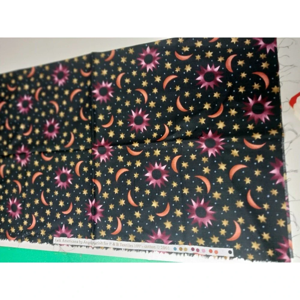 1/2 Yard X22 Folk Americana By Anglea Parrish  P & B Textiles Stars Moon Fabric